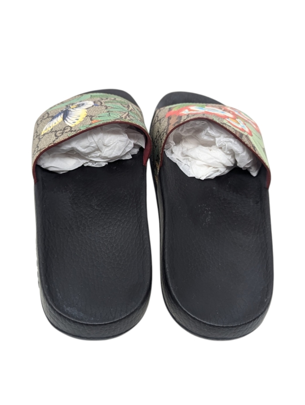 Gucci Tian Slides GG Supreme RARE Butterfly Floral Slide Sandals Size EU 39 - Picture 5 of 11